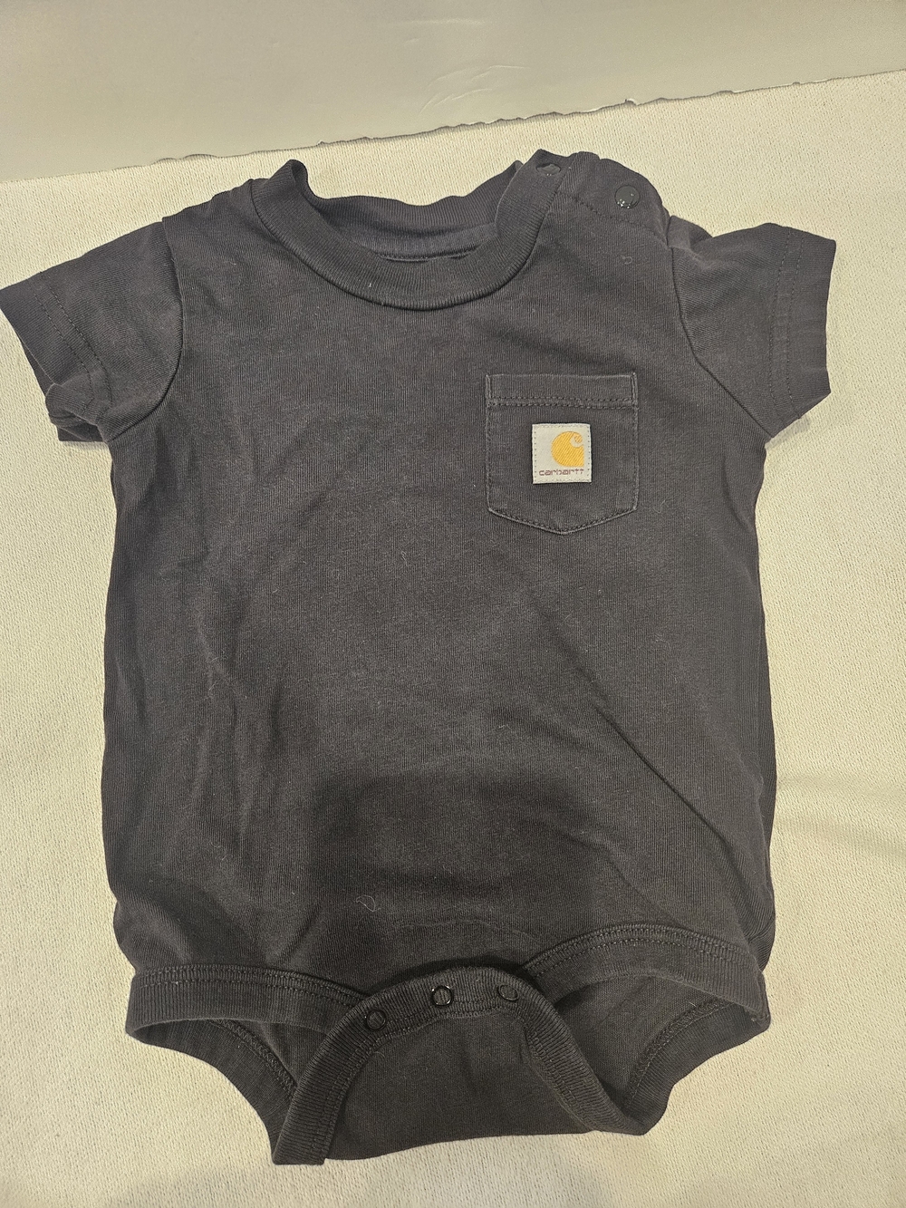 Carhartt Black Baby Short-Sleeve Pocket Onesie Bodysuit